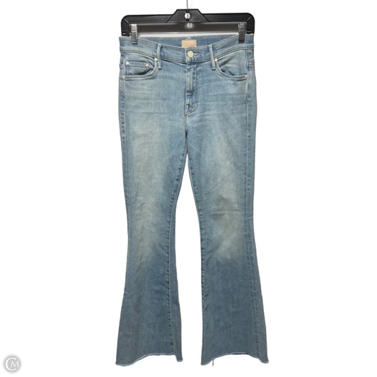 Weekender Fray Jeans Flared By Mother In Blue Denim, Size: 4