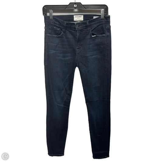 Jeans Skinny By Frame In Blue Denim, Size: 6