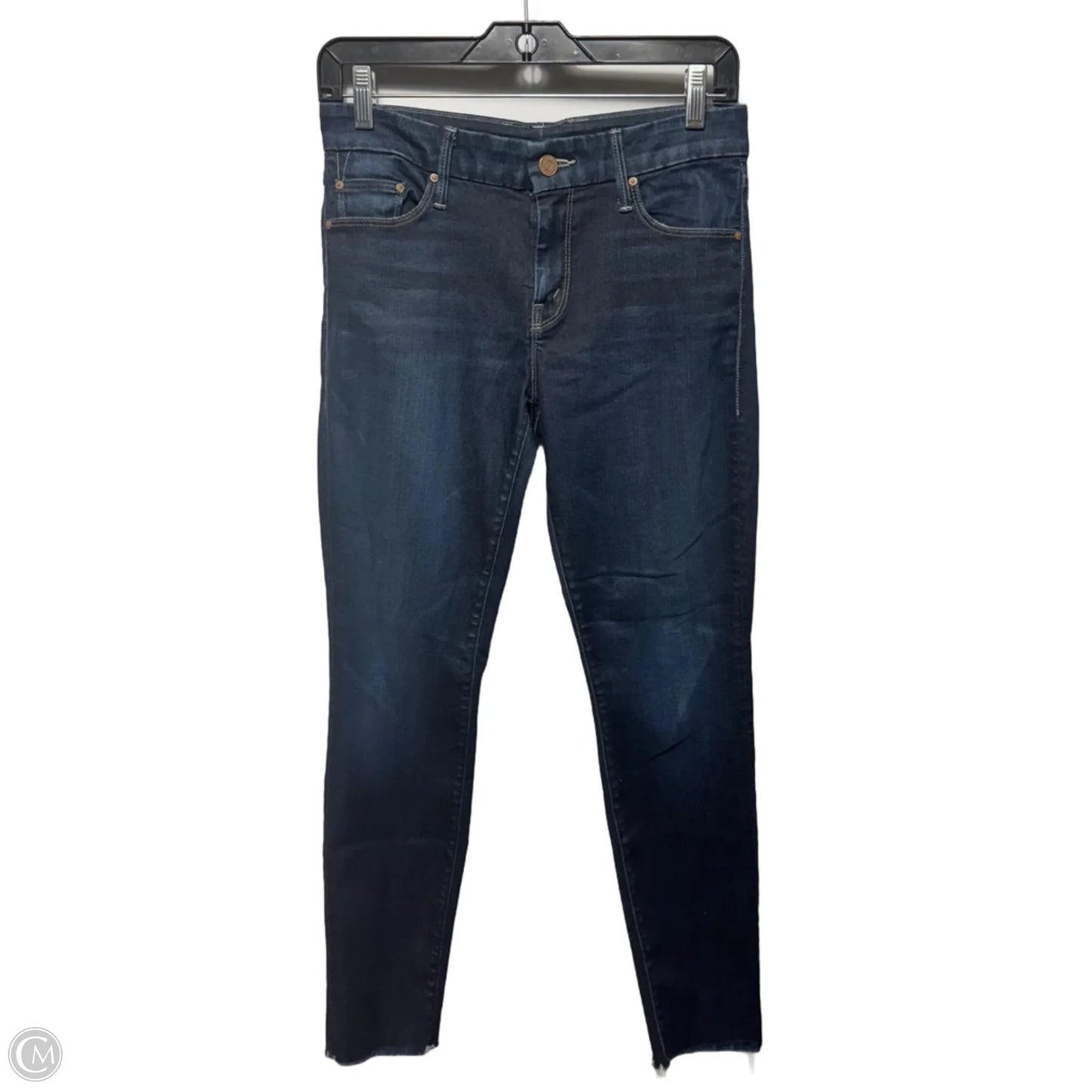 Looker Ankle Fray Jeans Skinny By Mother In Blue Denim, Size: 8