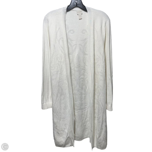 Sweater Cardigan By Chicos In White, Size: Xl