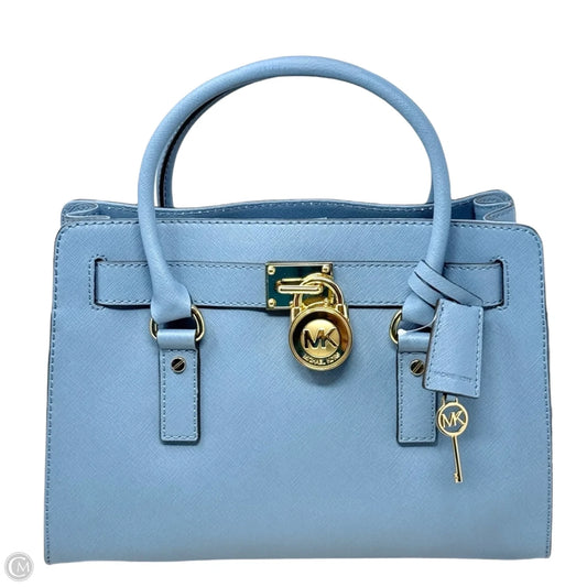 Hamilton EW Saffiano Leather Satchel In Cornflower Designer By Michael Kors, Size: Medium