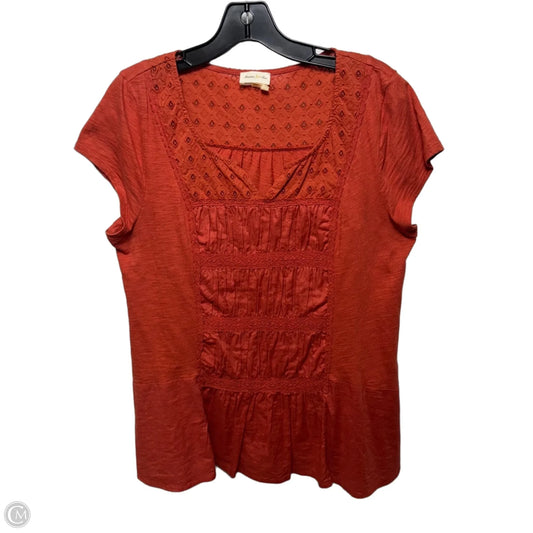 Top Short Sleeve By Meadow Rue In Orange, Size: L