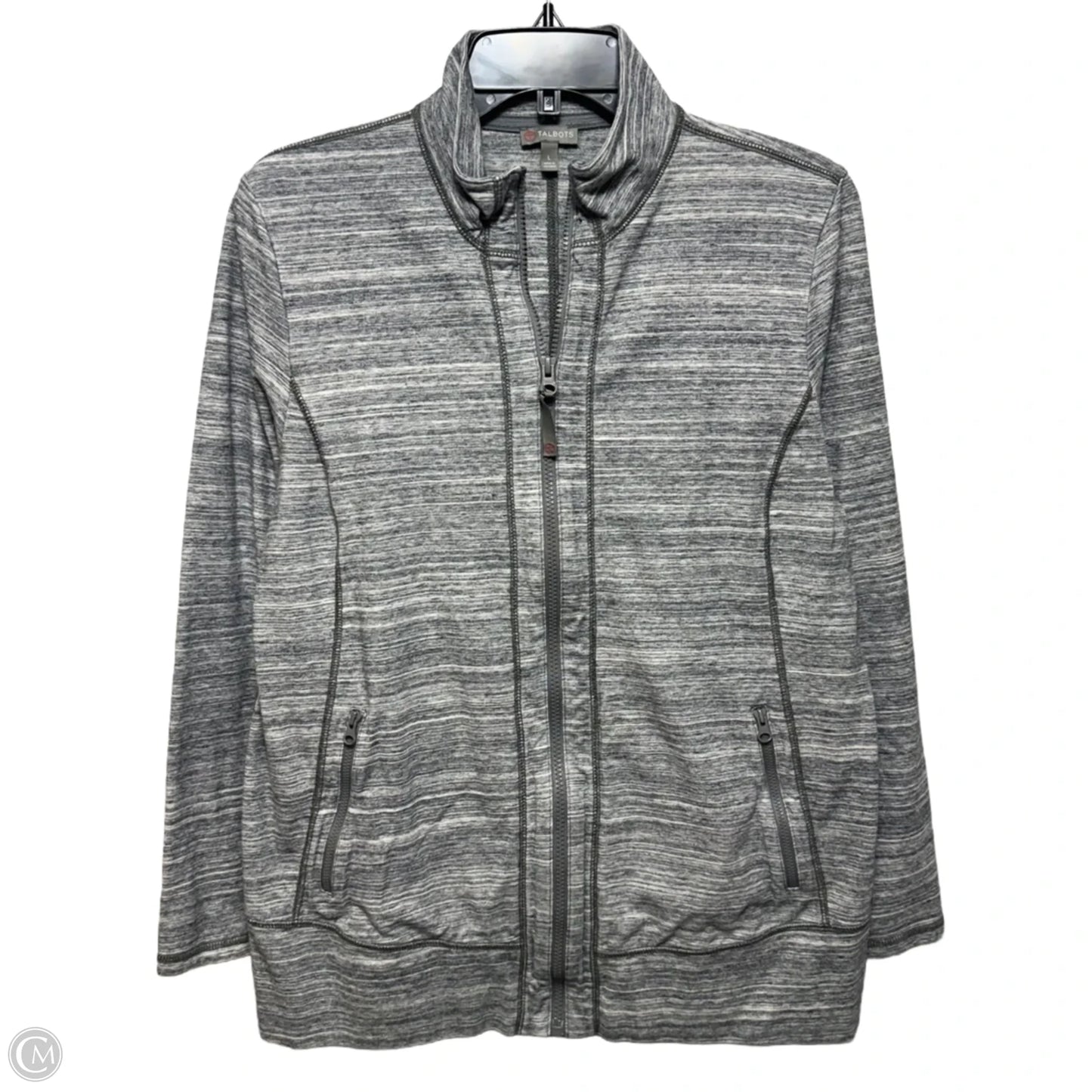 Athletic Jacket By Talbots In Grey, Size: L