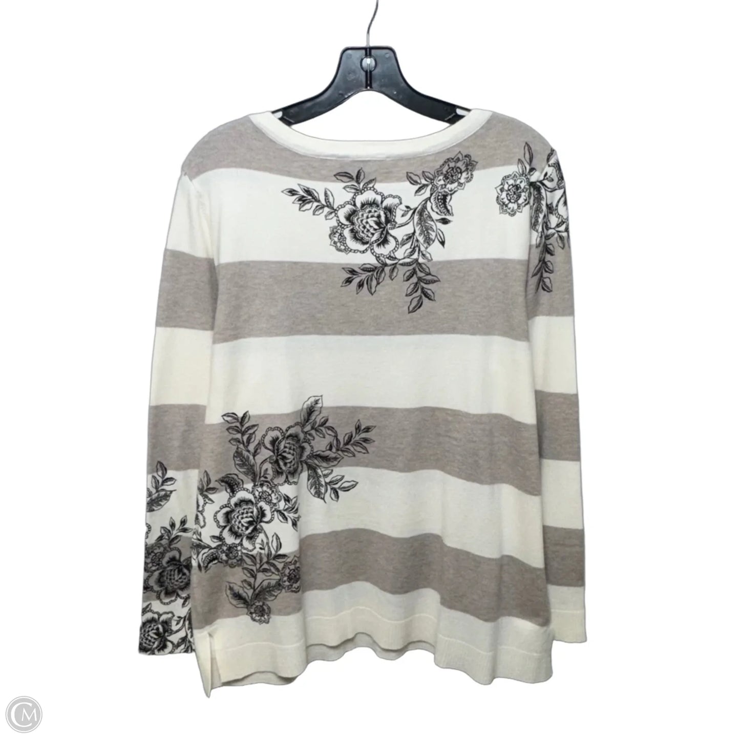 Sweater By Chicos In Striped Pattern, Size: Xl