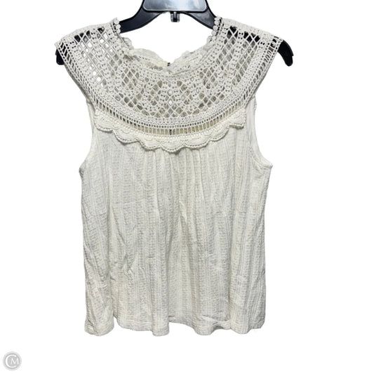 Top Sleeveless By Meadow Rue In Cream, Size: S