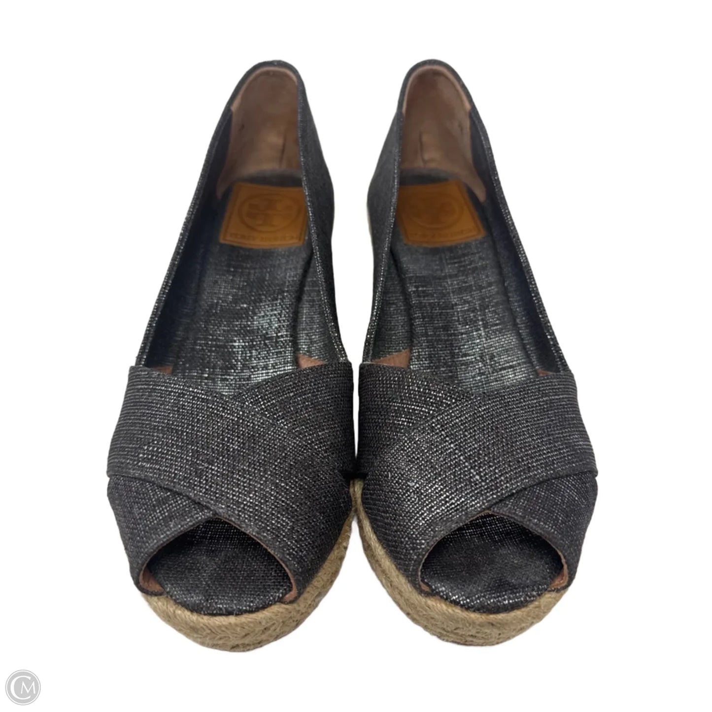 Filipa Wedge Espadrilles Designer By Tory Burch In Pewter, Size: 8