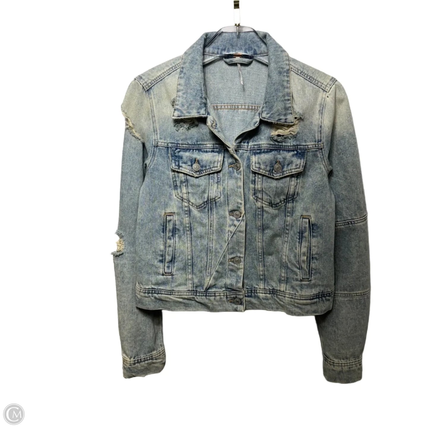 Jacket Denim By Free People In Blue Denim, Size: S