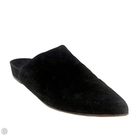Studio Slides In Black Luxe Suede Designer By Stuart Weitzman In Black, Size: 8