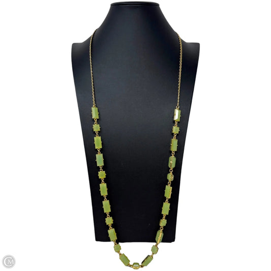 Gold Tone Green Crystal Station Necklace Designer By Kate Spade