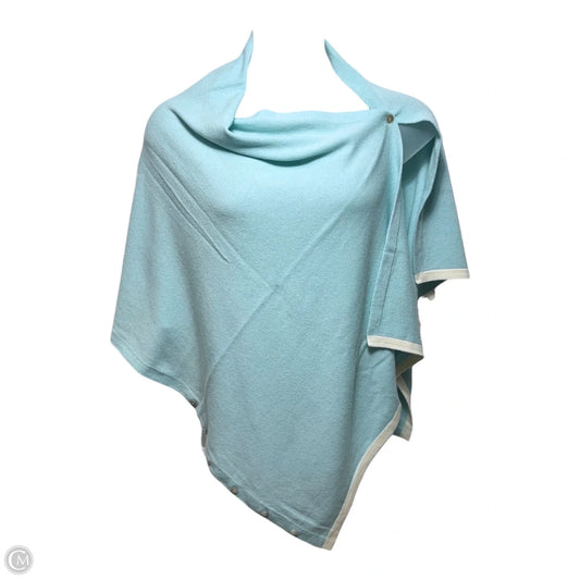 Wool-Cashmere Poncho By Spartina In Sea Foam, Size: Osfm