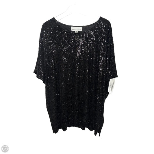 Sequin Caftan Top By Caroline Rose In Black, Size: XL