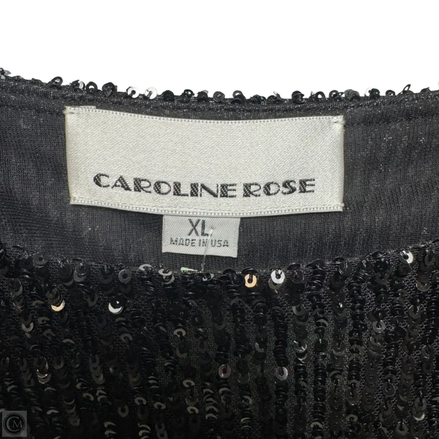 Sequin Caftan Top By Caroline Rose In Black, Size: XL