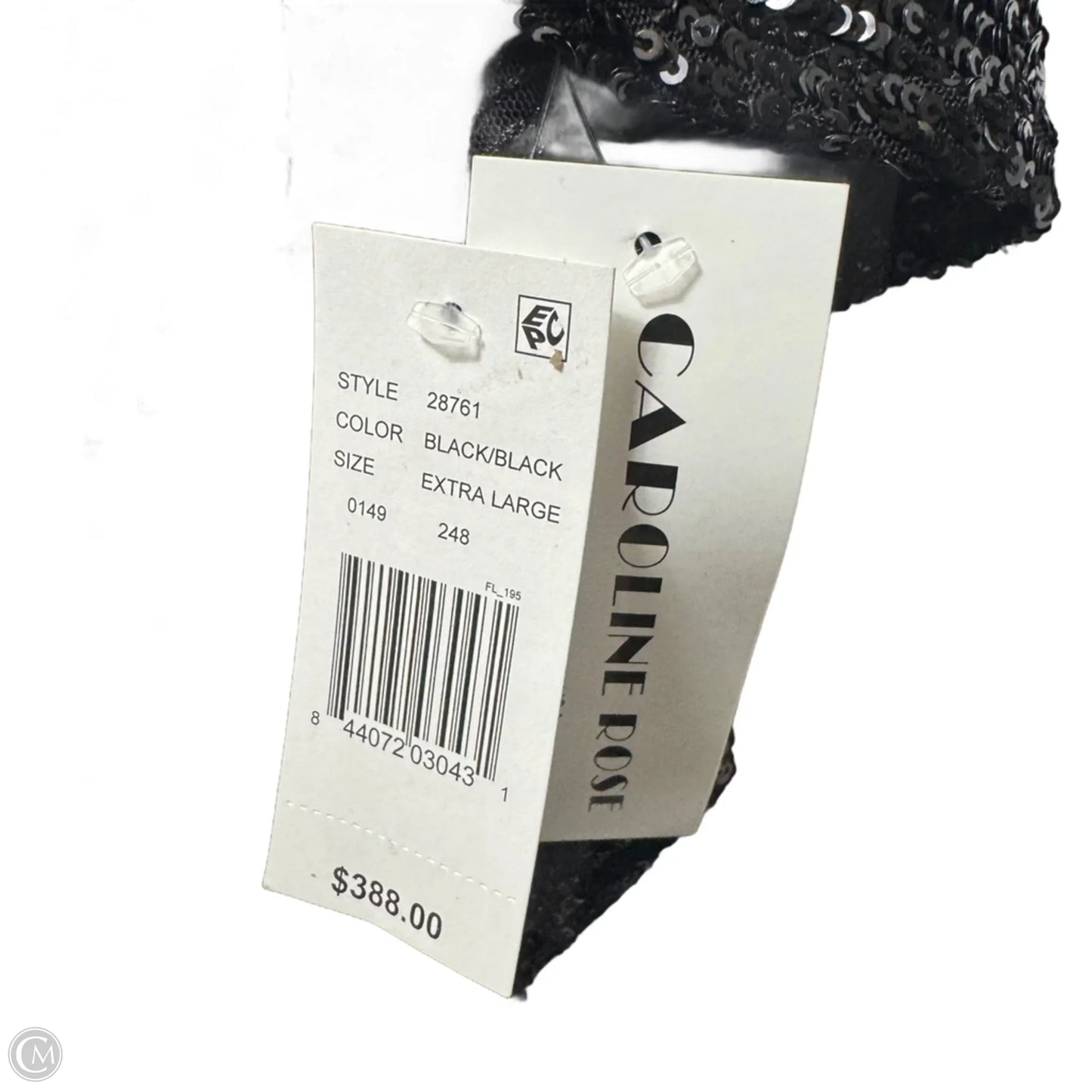 Sequin Caftan Top By Caroline Rose In Black, Size: XL