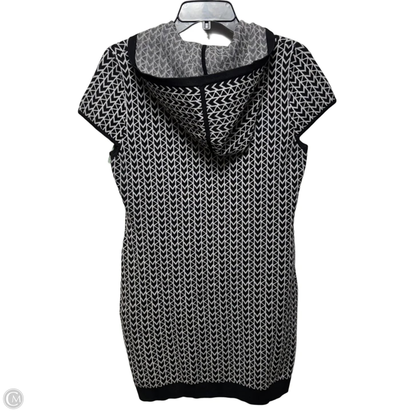 Hooded Dress Sweater By Michael By Michael Kors In Black & White, Size: M