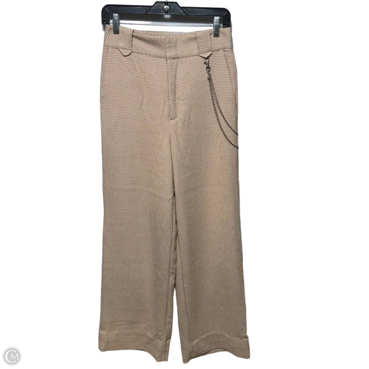 Houndstooth Pants Wide Leg By ZGY In Tan & White, Size: 4