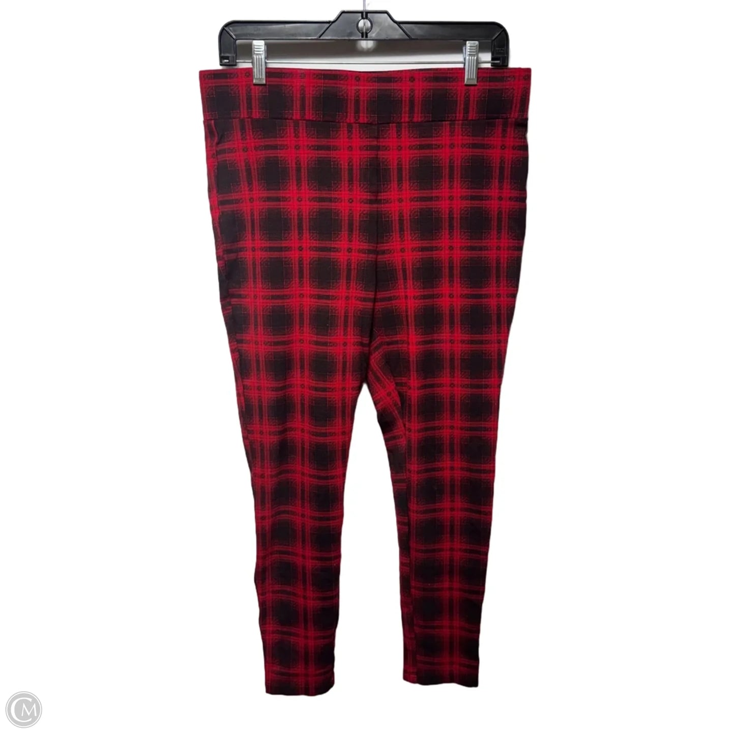 Pants Leggings By Loft In Plaid Pattern, Size: L