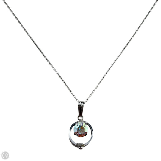 Sterling Silver Yellow & White CZ Aurora Borealis Pendant Necklace By Sorrento