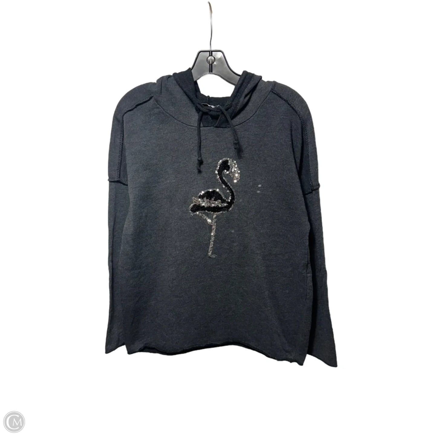 Flamingo Sweatshirt Hoodie By Gigi Moda In Grey, Size: M estimated