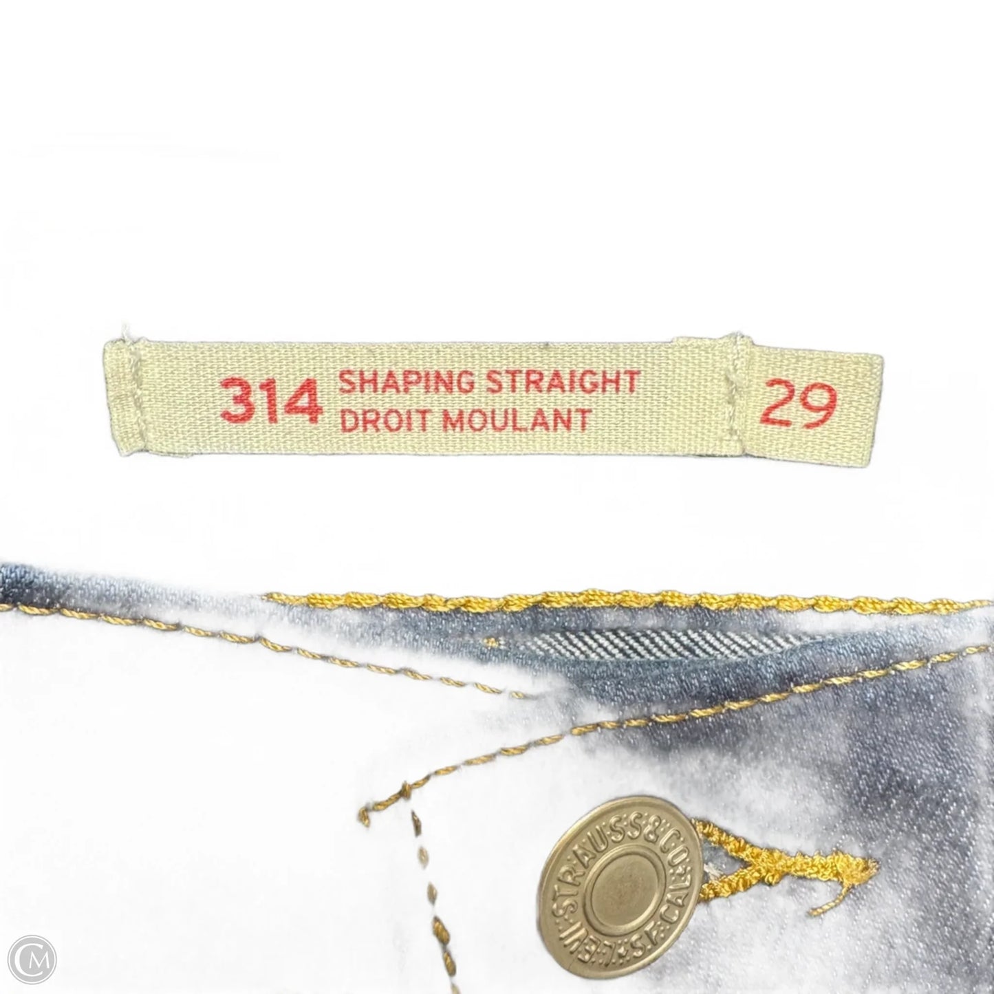 314 Shaping Straight Droit Moulant Jeans By Levis In Blue Denim, Size: 8/29