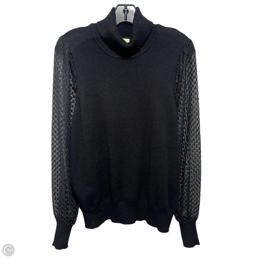 Sheer Sleeve Sweater By Marled In Black, Size: Xl