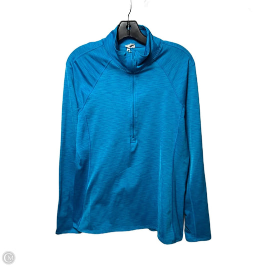 Athletic Top Long Sleeve Collar By Under Armour In Blue, Size: Xl