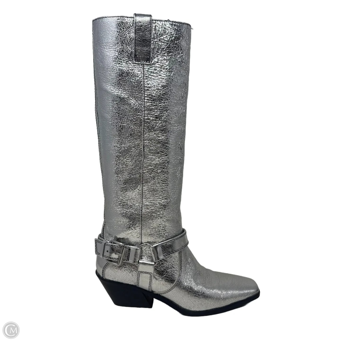 Metallic Boots Western By Caverley In Silver, Size: 7