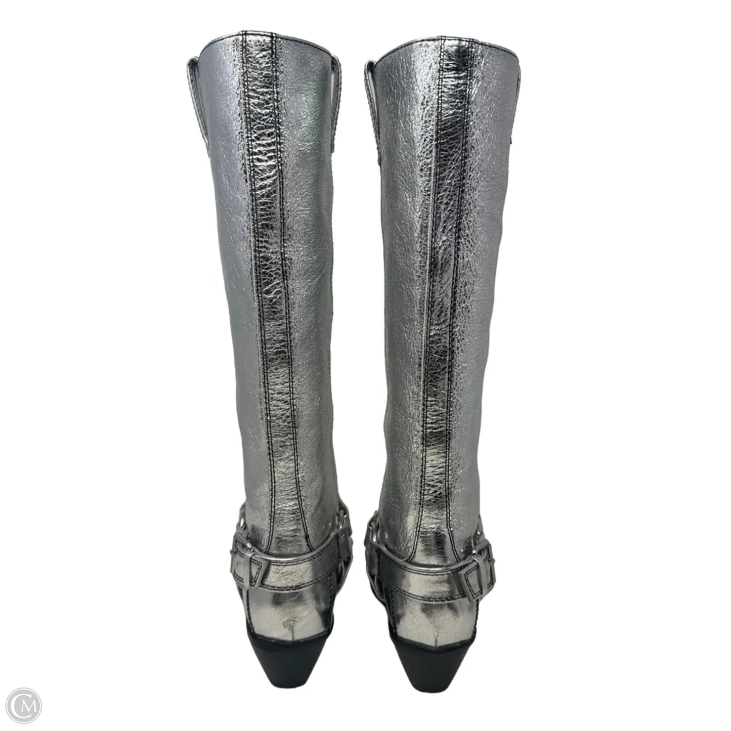 Metallic Boots Western By Caverley In Silver, Size: 7