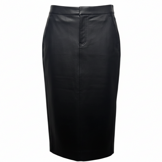 Faux Leather Skirt Mid By Express In Black, Size: 2