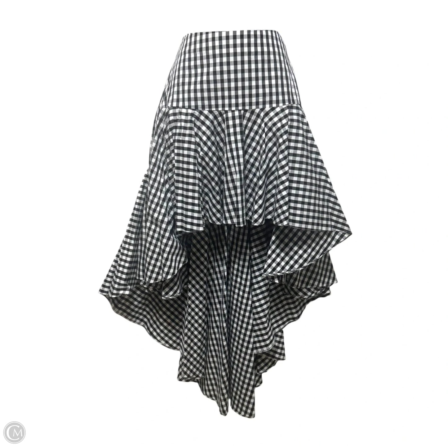 High-Low Skirt Midi By INA In Gingham Pattern, Size: S