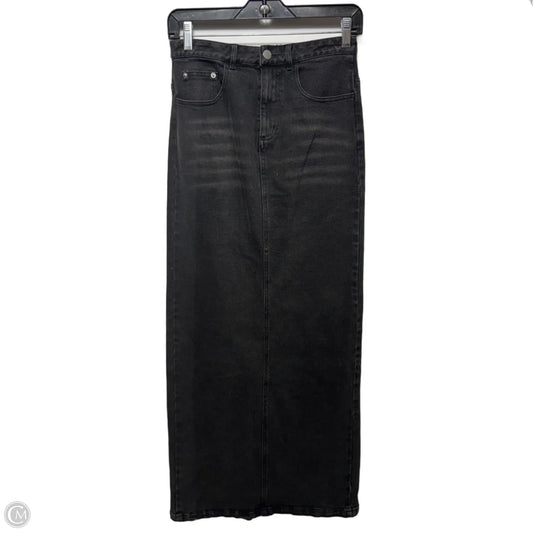 Back Slit Denim Skirt Maxi By Emory Park In Grey Denim, Size: S