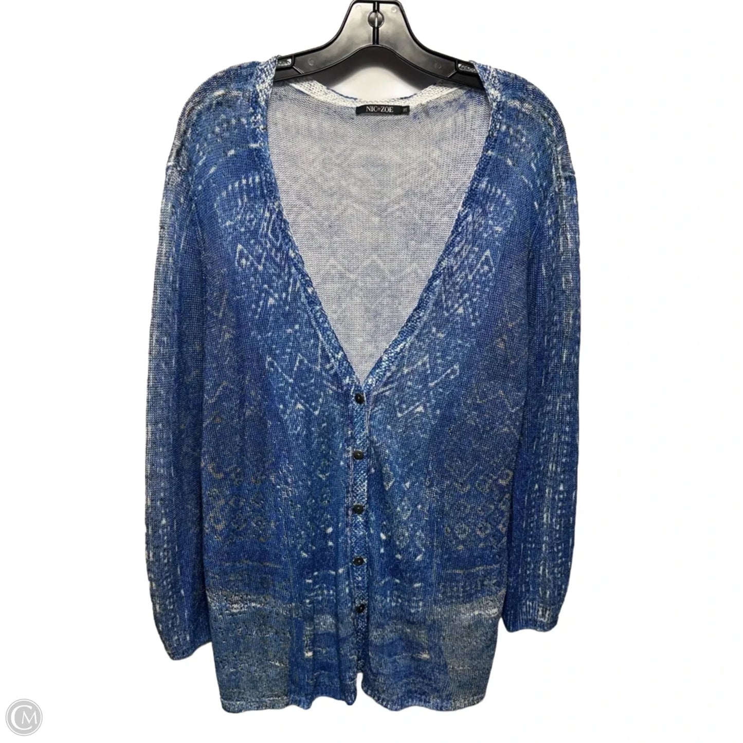 Cardigan Sweater By Nic + Zoe In Blue, Size: 2x