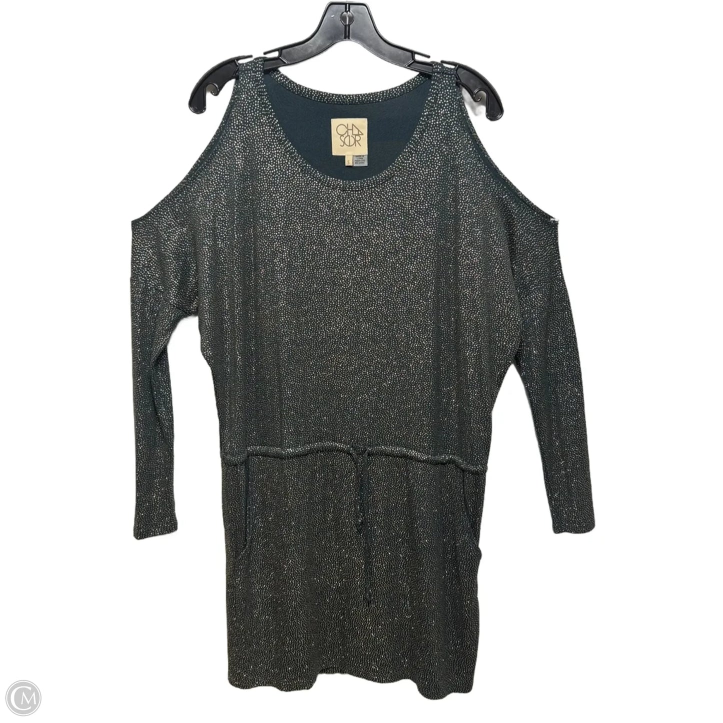 Cold Shoulder Dress Party Short By Chaser In Gold & Green, Size: S