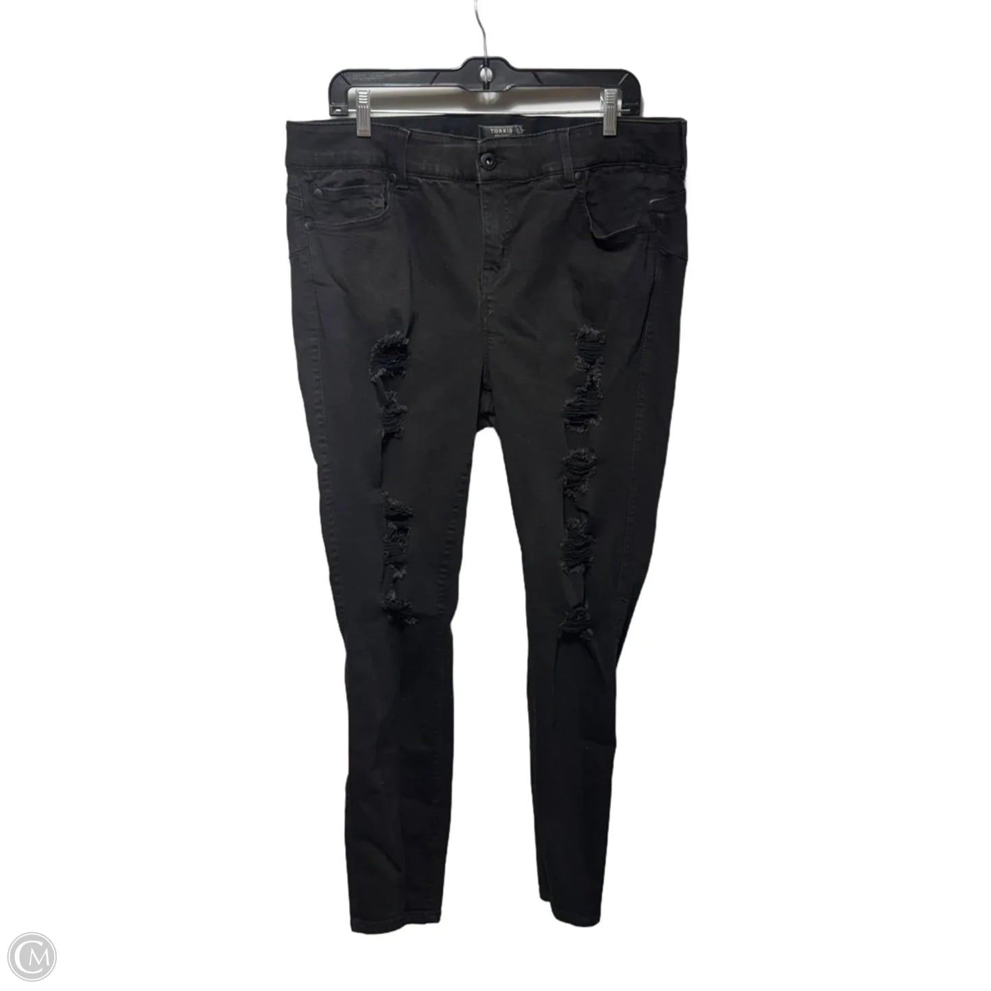 Bombshell Skinny Premium Stretch Jeans By Torrid In Black Denim, Size: 18T