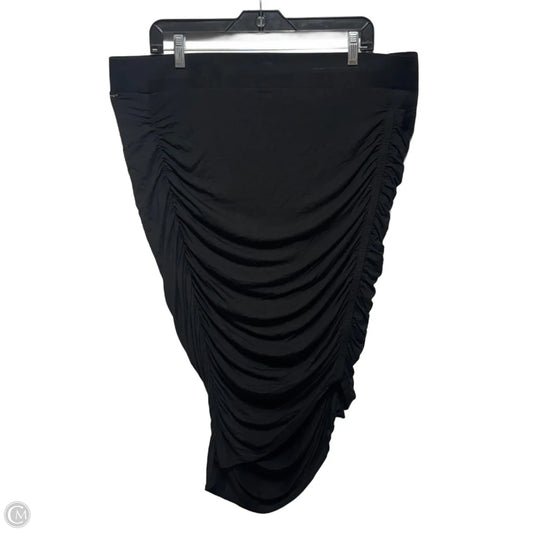 Super Soft Side Cinched Skirt Midi By Torrid In Black, Size: 2X