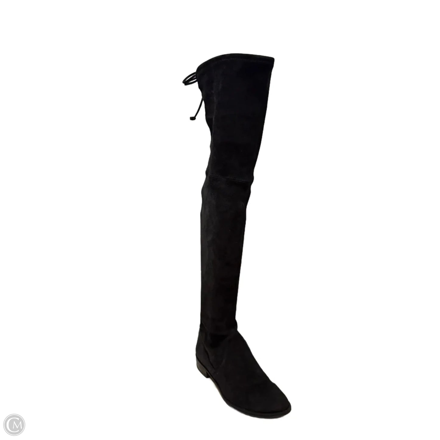 Lowland Suede Thigh-High Boots Designer By Stuart Weitzman In Black, Size: 8.5