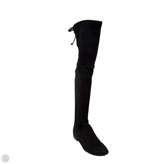 Lowland Suede Thigh-High Boots Designer By Stuart Weitzman In Black, Size: 8.5