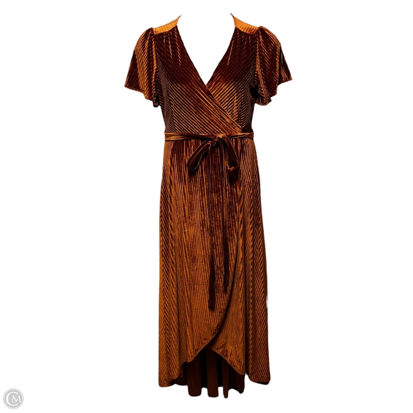 Velvet Wrap Dress Casual Maxi By Baltic Born In Copper, Size: L