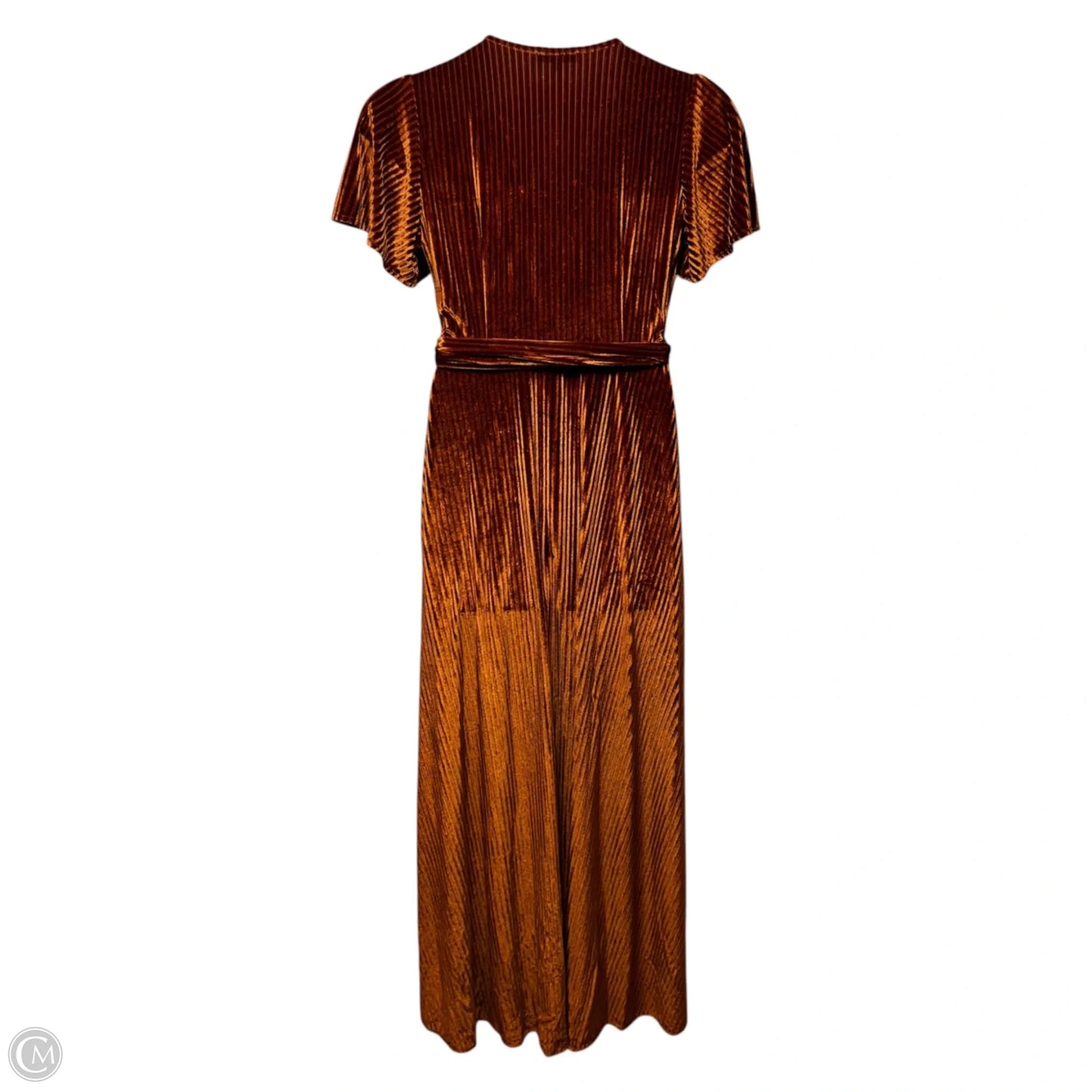 Velvet Wrap Dress Casual Maxi By Baltic Born In Copper, Size: L