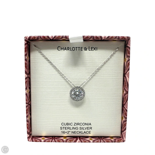 Sterling Silver & CZ  Halo Pendant Necklace By Charlotte & Lexi