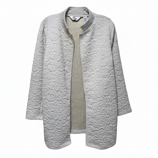 Embossed Coat By Le Moda In Cream, Size: L