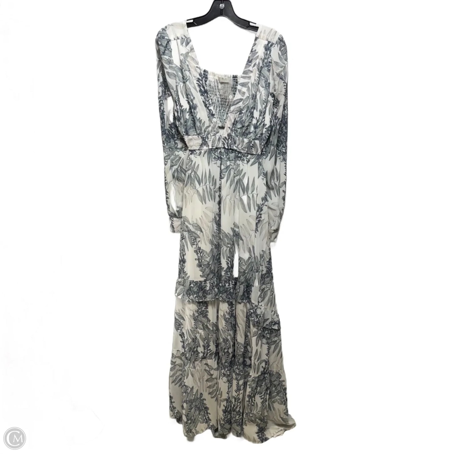 Dress Casual Maxi By Mulla In Faded Green & White, Size: L