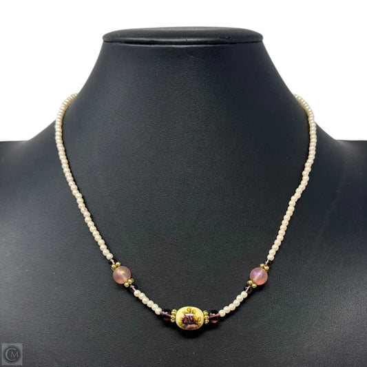 Faux Pearl Floral Beaded Necklace