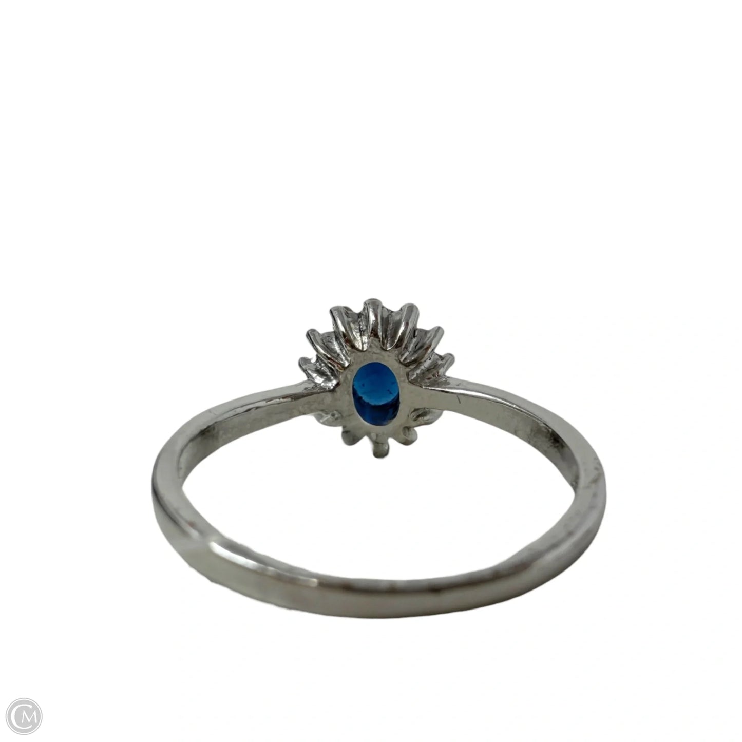 Sterling Silver & Sapphire CZ Princess Diana Replica Ring, Size: 11