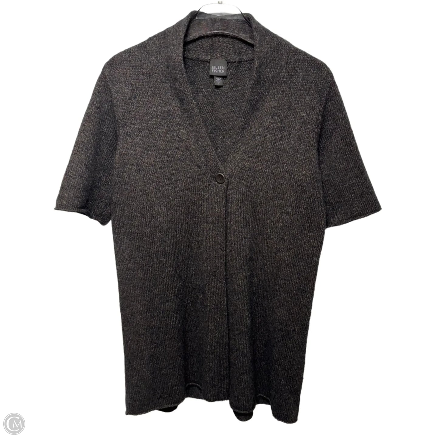 Merino Wool Blend Sweater Cardigan By Eileen Fisher In Brown, Size: S