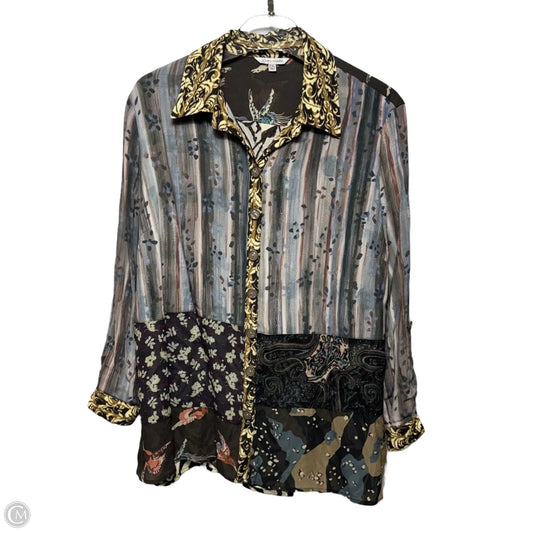 Wild Side Top Long Sleeve By John Mark In Multi-colored, Size: Xlp