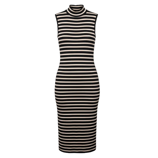 Rib Knit Tank Dress Midi By ATM Anthony Thomas Melillo In Striped Pattern, Size: M