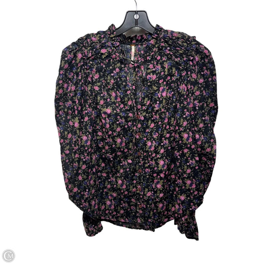 Meant To Be Poet Sleeve Blouse By Free People In Floral Print, Size: XS