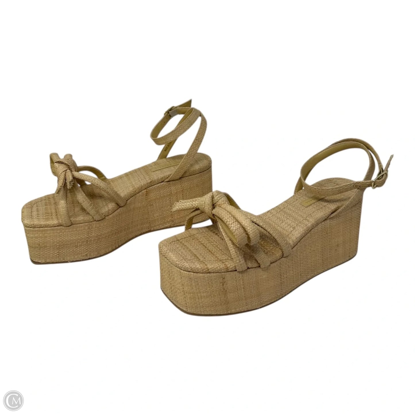 Hudson Raffia Platform Sandals By In Cream, Size: 7.5
