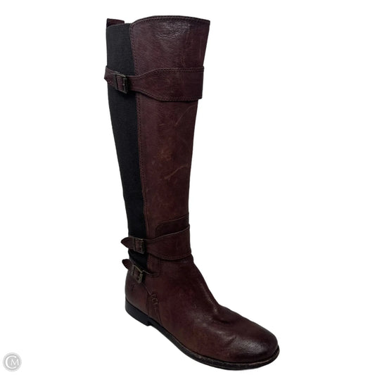 Anna Gore Tall Riding Boots Designer By Frye In Brown, Size: 9