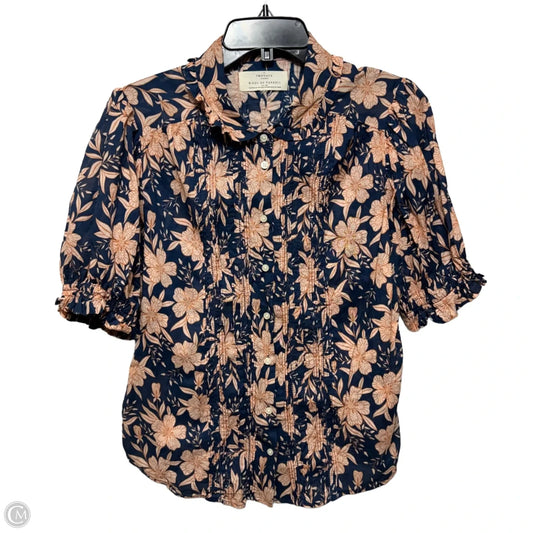 Top Short Sleeve By Birds Of Paradis By Trovata In Floral Print, Size: M